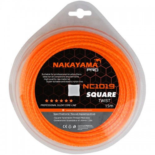 NAKAYAMA Pro NC1019 Μεσινέζα Square Twist 1.6mm-15m 