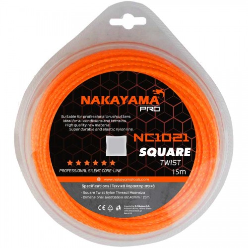 NAKAYAMA Pro NC1020 Μεσινέζα Square Twist 2.0mm-15m 