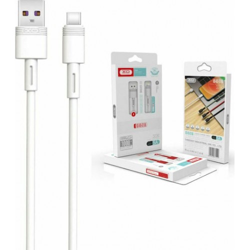 XO NB-Q166 5A ΚΑΛΩΔΙΟ ΦΟΡΤΙΣΗΣ FAST CHARGING TYPE-C ΛΕΥΚΟ