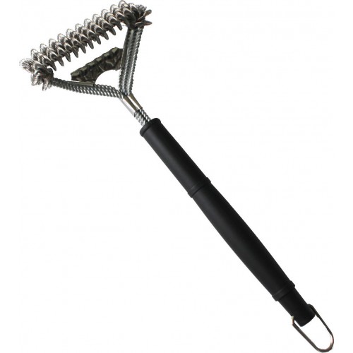 BORMANN Elite BBQ1006 Βούρτσα Καθαρισμού BBQ,Τριπλή ανοξείδωτη με Ξύστρα,43x16x7cm,432gr