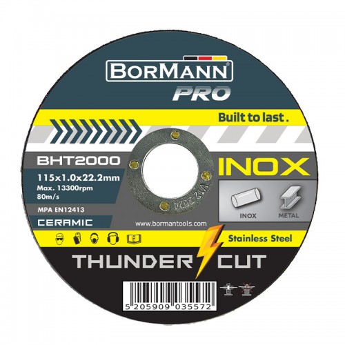 BORMANN Pro BHT2000 Δίσκος Κοπής ''THUNDER-CUT" ΙΝΟΧ EXTRA LONG CERAMIC Φ115x1mm 