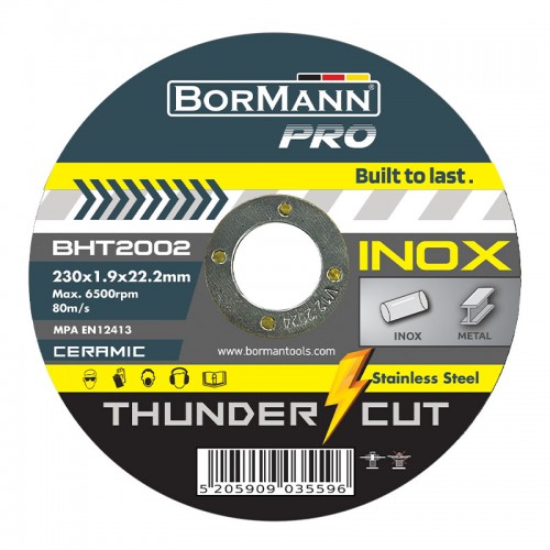 BORMANN Pro BHT2002 Δίσκος Κοπής 25τεμ ''THUNDER-CUT" ΙΝΟΧ EXTRA LONG CERAMIC Φ230x1,9mm 