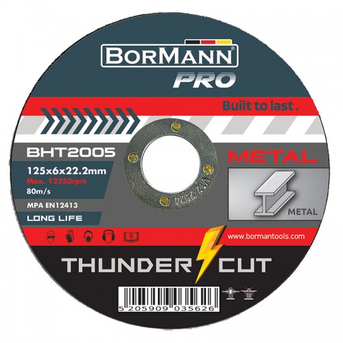 BORMANN Pro BHT2005 Δίσκος Λείανσης ''THUNDER-CUT" ΣΙΔΗΡΟΥ LONG LIFE Φ125x6mm 