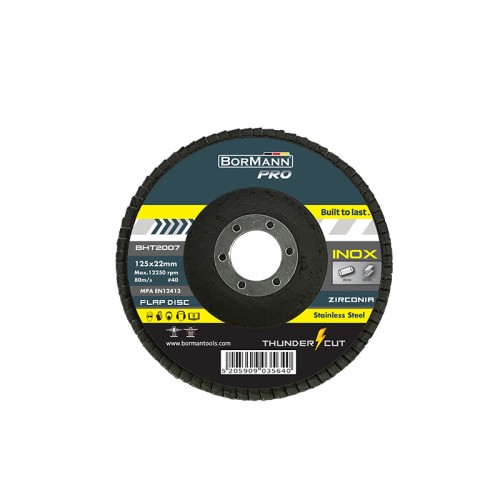 BORMANN Pro BHT2007 Δίσκος Λείανσης 25τεμ ''THUNDER-CUT" INOX ΜΕ ΦΥΛΛΑΡΑΚΙΑ Φ125x22 
