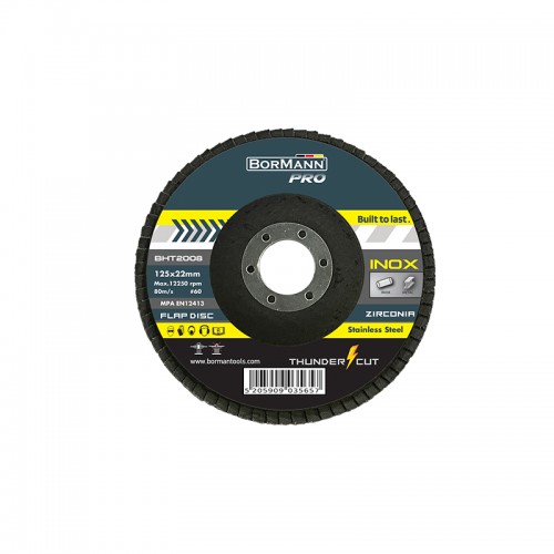 BORMANN Pro BHT2008 Δίσκος Λείανσης ''THUNDER-CUT" INOX ΜΕ ΦΥΛΛΑΡΑΚΙΑ Φ125x22 