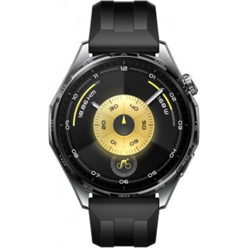Huawei Watch GT 6 Black  Stainless Steel 46mm Αδιάβροχο με Παλμογράφο 