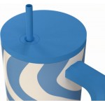 Estia 01- 41571 Straw Tumbler XL Save The Aegean Ανακυκλώσιμο Handled Tumbler Θερμός Ανοξείδωτο BPA Free 900ml Ocean Waves με Καλαμάκι και Λαβή *