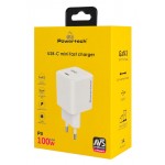 POWERTECH PT-1612 φορτιστής τοίχου , USB-C, 100W, GaN, AVS, λευκός
