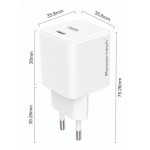 POWERTECH PT-1612 φορτιστής τοίχου , USB-C, 100W, GaN, AVS, λευκός