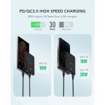 Charmast Powerbank Mini 10000mAh Black Lightning/Type-C/Micro USB PD 20W 