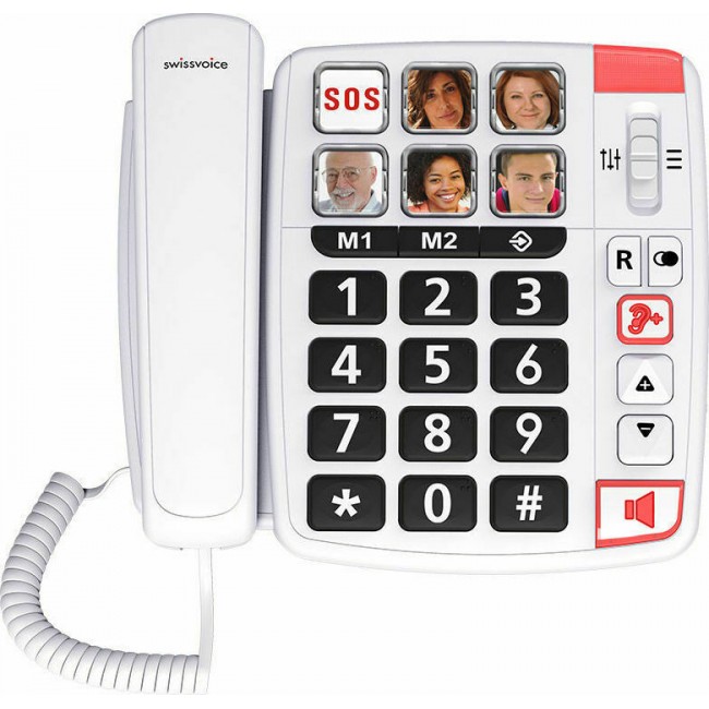 SwissVoice Xtra 1110 Λευκό Ενσύρματο Τηλέφωνο Γραφείου για Ηλικιωμένους 