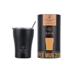 Estia 01-12083 Midnight Black Coffee Mug Save The Aegean Ποτήρι Θερμός Με Καλαμάκι 350ml *