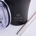 Estia 01-12083 Midnight Black Coffee Mug Save The Aegean Ποτήρι Θερμός Με Καλαμάκι 350ml *