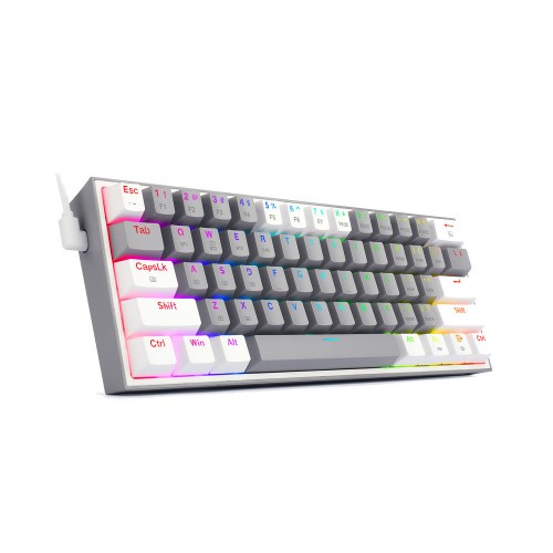Redragon K616-RGB Fizz Pro White/Grey Gaming Μηχανικό Πληκτρολόγιο Tenkeyless με Custom Red διακόπτες και RGB φωτισμό (Αγγλικό US) 