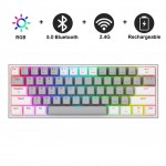 Redragon K616-RGB Fizz Pro White/Grey Gaming Μηχανικό Πληκτρολόγιο Tenkeyless με Custom Red διακόπτες και RGB φωτισμό (Αγγλικό US) 