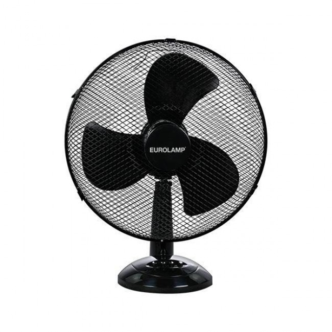 Eurolamp 147-29054 Μαύρος Επιτραπέζιος Ανεμιστήρας 55W 40cm 