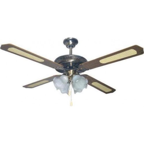 EUROLAMP 147-29005 ΑΝΕΜΙΣΤΗΡΑΣ ΟΡΟΦΗΣ ΜΕ 4 ΦΩΤΑ E27 ΑΝΤΙΚΕ ΜΠΡΟΝΖΕ Φ130 70W ***