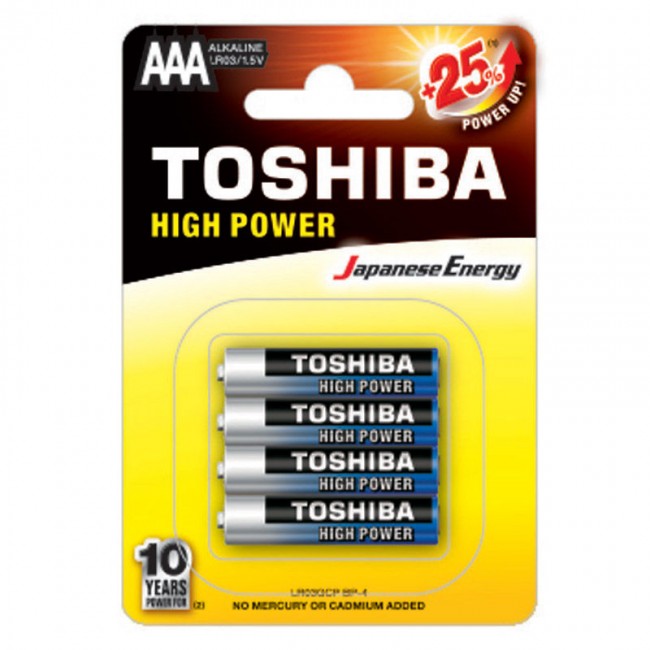 Toshiba LR03GCP BP-4 High Power Αλκαλικές Μπαταρίες AAA 1.5V 4τμχ Toshiba LR03GCP BP-4 High Power Αλκαλικές Μπαταρίες AAA 1.5V 4τμχ