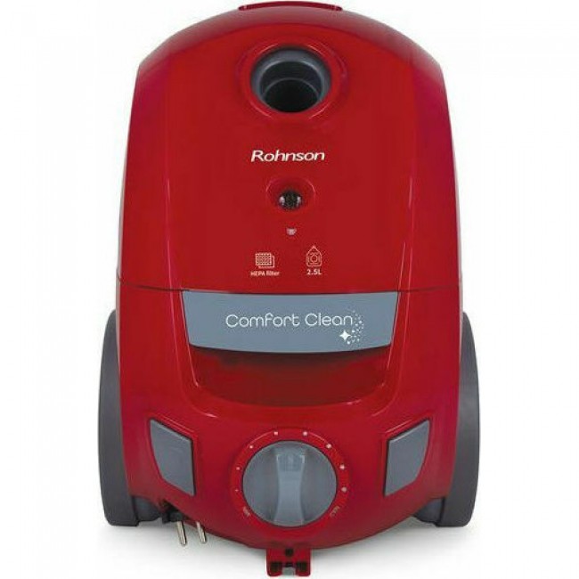 Rohnson R-1185 Κόκκινη Ηλεκτρική Σκούπα 800W με Σακούλα 2.5lt *
