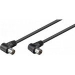 GOOBAY καλώδιο κεραίας αρσενικό σε θηλυκό 11525, γωνιακό, 1.5m, μαύρο - 11525