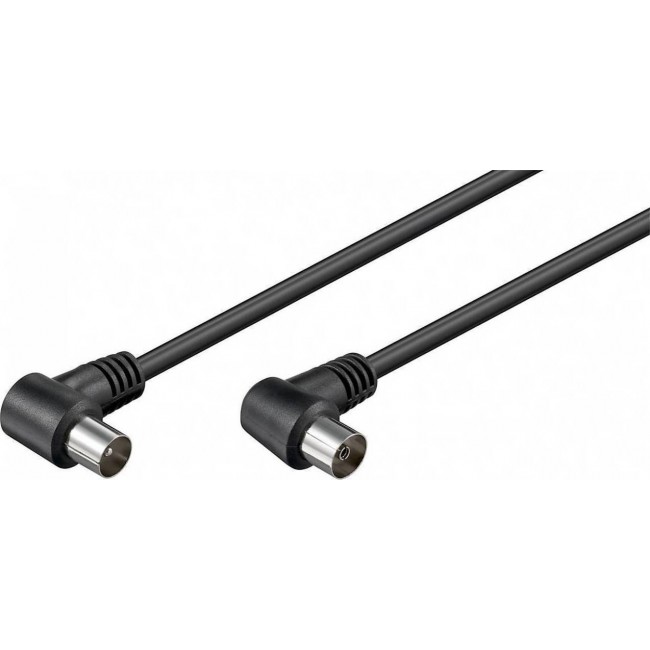 GOOBAY καλώδιο κεραίας αρσενικό σε θηλυκό 11525, γωνιακό, 1.5m, μαύρο - 11525