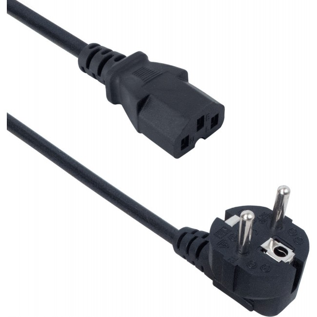 De Tech 18043 Μαύρο  - IEC C13 Cable 1.5m Καλώδιο τροφοδοσίας υπολογιστή 