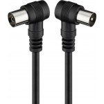 GOOBAY καλώδιο κεραίας αρσενικό σε θηλυκό 11525, γωνιακό, 1.5m, μαύρο - 11525