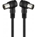 GOOBAY καλώδιο κεραίας αρσενικό σε θηλυκό 11525, γωνιακό, 1.5m, μαύρο - 11525