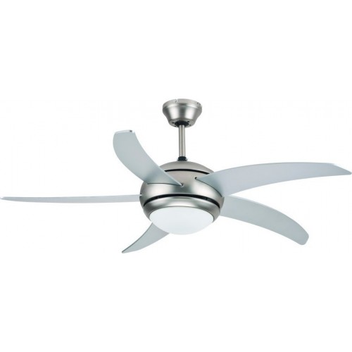 Eurolamp 147-29009 Νίκελ Ματ Ανεμιστήρας Οροφής 120cm Με Φως Και Τηλεχειριστήριο 