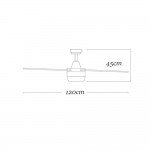 Eurolamp 147-29009 Νίκελ Ματ Ανεμιστήρας Οροφής 120cm Με Φως Και Τηλεχειριστήριο 