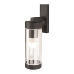 Eurolamp 145-20601 Μαύρη Στεγανή Επιτοίχια Πλαφονιέρα Εξωτερικού Χώρου E27 