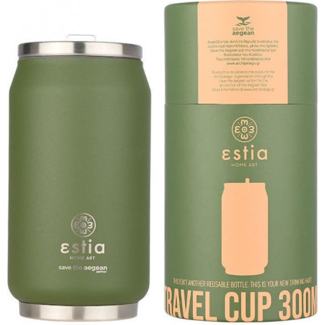 ESTIA 01-22877 ΘΕΡΜΟΣ TRAVEL CUP SAVE THE AEGEAN 300ml FOREST SPIRIT*