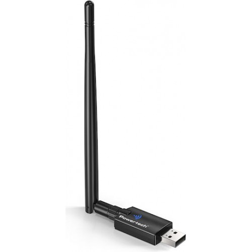 POWERTECH PT-1386 ασύρματος USB αντάπτορας δικτύου & Bluetooth 5.3 , 900Mbps WiFi 6 **