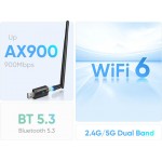 POWERTECH PT-1386 ασύρματος USB αντάπτορας δικτύου & Bluetooth 5.3 , 900Mbps WiFi 6 **