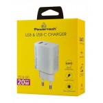 POWERTECH PT-1437 φορτιστής τοίχου , USB/USB-C, 20W, GaN, λευκός POWERTECH PT-1437 φορτιστής τοίχου , USB/USB-C, 20W, GaN, λευκός