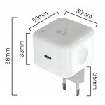 POWERTECH PT-1581 φορτιστής τοίχου  με καλώδιο, USB-C, 40 έως 60W, GaN, AVS, λευκός