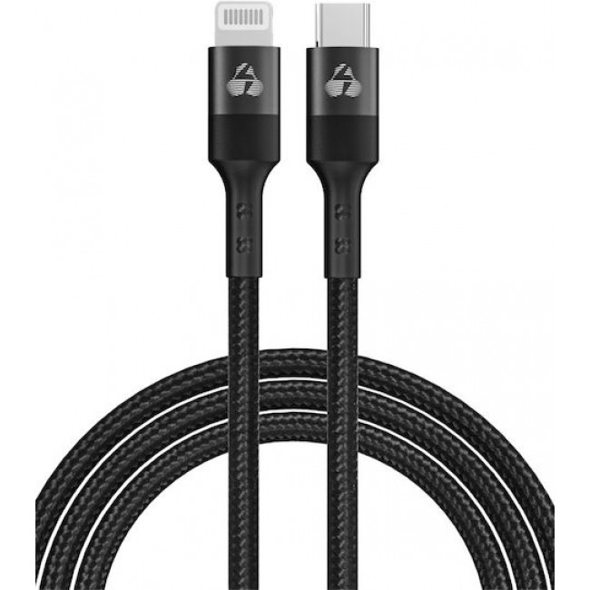 POWERTECH PTR-0203 καλώδιο Lightning σε USB-C, PD 27W, 480Mbps, 1m, μαύρο