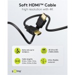 GOOBAY 80103 καλώδιο HDMI με Ethernet, soft, 4K/60Hz, 18 Gbps, 2m, μαύρο GOOBAY 80103 καλώδιο HDMI με Ethernet, soft, 4K/60Hz, 18 Gbps, 2m, μαύρο
