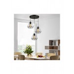 Powertech HLL-0004 Μαύρο Μεταλλικό Τρίφωτο Φωτιστικό Οροφής E27 Φ20 