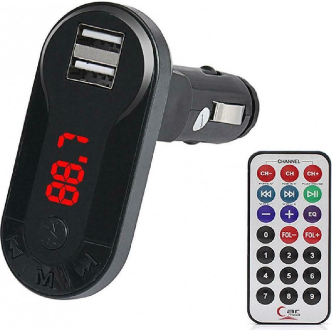 Car FM  T26 Μαύρο Transmitter με LCD οθόνη, USB, SD ***