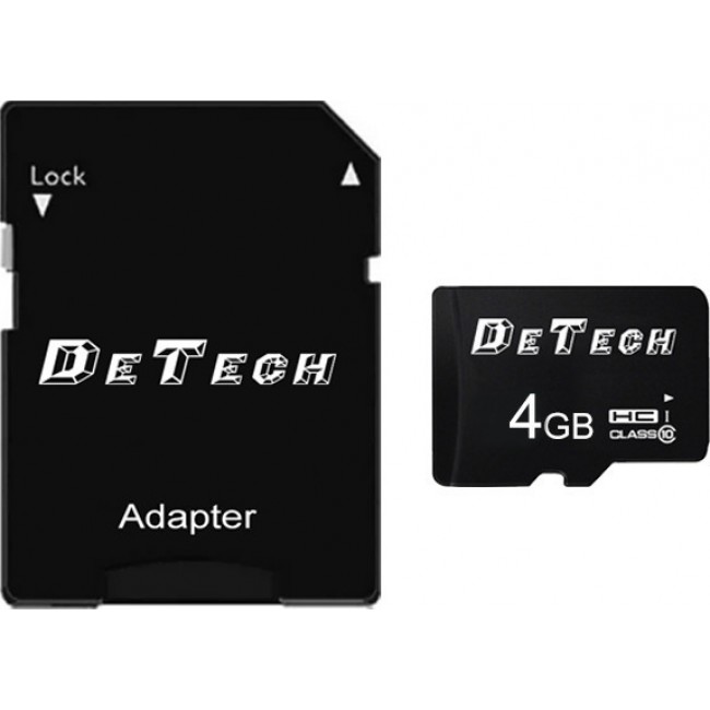 De Tech microSDHC 4GB Class 10 με αντάπτορα (62041)