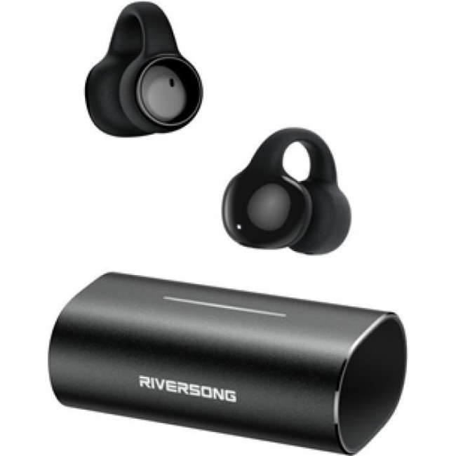 Riversong Μαύρα AirClip L3 In-ear Bluetooth Handsfree Ακουστικά με Θήκη Φόρτισης 