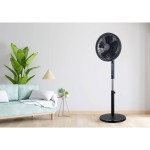 Singer 7020/01BL Μαύρος Ανεμιστήρας Ορθοστάτης 55W Διαμέτρου 40cm με Τηλεχειριστήριο 