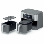 Rohnson R-2844 Γκρι Φριτέζα Αέρος με Διπλό Αποσπώμενο Κάδο 8.5lt