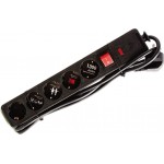 Eurolamp 147-62107 Μαύρο Πολύπριζο Ασφαλείας 5 Θέσεων Και Καλώδιο 1.5m 