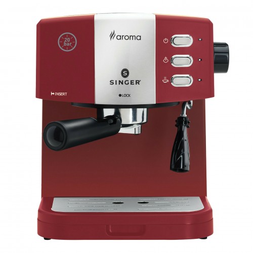 Singer Aroma ES-851R Κόκκινη Μηχανή Espresso 850W Πίεσης 20bar ***