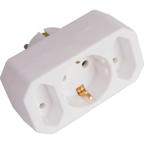 Eurolamp 147-10001 Λευκό Ταφ 3 Θέσεων **