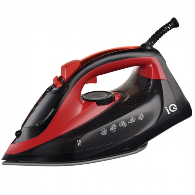 IQ EI-862 Κόκκινο Σίδερο Ατμού 2400W με Κεραμική πλάκα και Συνεχόμενη Παροχή 25gr/min 