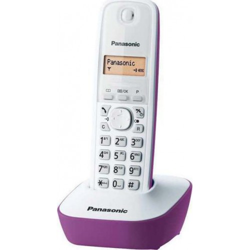 Panasonic KX-TG1611 Λευκό/Μώβ Ασύρματο Ψηφιακό Τηλέφωνο **