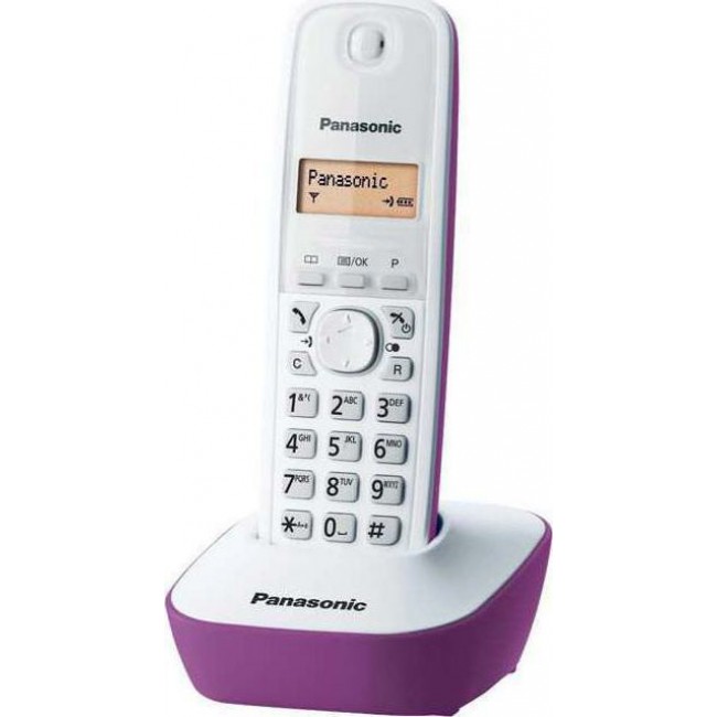Panasonic KX-TG1611 Λευκό/Μώβ Ασύρματο Ψηφιακό Τηλέφωνο **